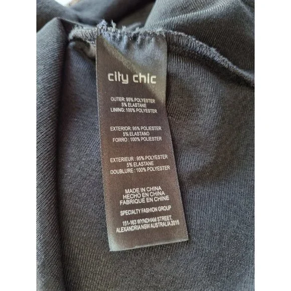 City Chic Plus Size Medium (18) Maxi Wrap Dress Evening V Neck Black and Gold - Picture 11 of 11